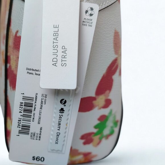 Liz Claiborne “Classical Floral” Crossbody Bag Adjustable Strap NWT - Picture 5 of 5